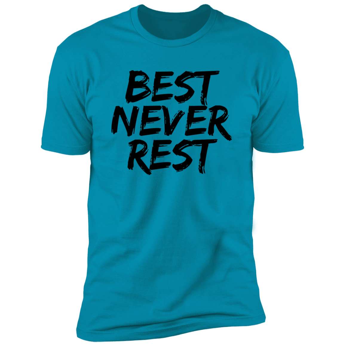 Best Never Rest Logo Premium Short Sleeve T-Shirt Black Letters