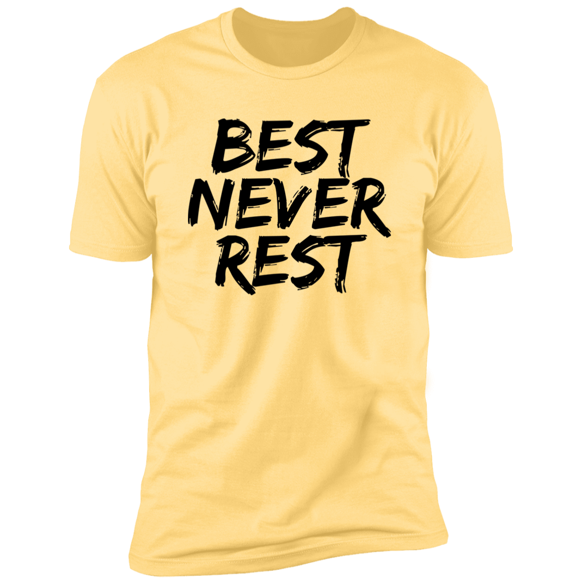 Best Never Rest Logo Premium Short Sleeve T-Shirt Black Letters